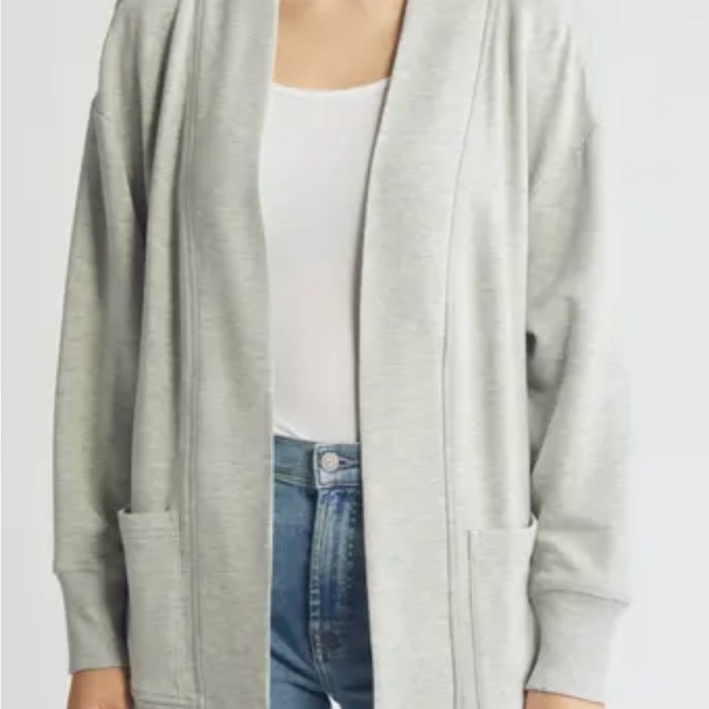Vineyard Vines Light Gray Open Front Cardigan